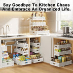 3 Tier White Under Sink Organizer,Kitchen Cabinet Storage Organizer(2 pack) - Image 7
