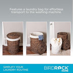 BIRDROCK HOME Seagrass Laundry Hamper with Lid and Liner, Espresso, 26.5” - Image 4