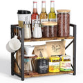 RUILALIFE Coffee-Bar-Station-Organizer Shelf for Countertop, 2 Tiers Kitchen Counter Shelf Riser, Wooden Spice Rack Organizer, Coffee Bar Accessories(Rustic Brown, Large) by RUILALIFE