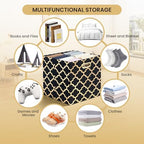 Posprica 11x11x11 Storage Cube Bins, Collapsible Storage Bins Fabric Storage Cubes Organizer Baskets Box Drawers for Shelves, Closet, Wardrobe, Bookshelf, Cabinet (Set of 4, Black/Gold lantern) - Image 5