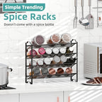 Simple Trending 2 Pack 4 Tier Spice Rack Organizer, Stackable Kitchen Counter Shelves, for Cabinet, Countertop, Pantry, Door or Wall Mount, Metal Mesh, Jars not Included, Black - Image 4