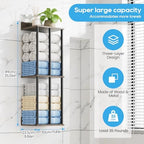 Towel Racks for Bathroom Wall Mounted with Wooden Storage Shelf - Image 2