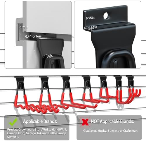 3-H Slatwall Hooks 10 Pack Heavy Duty Multi Sizes, Slatwall Accessories - Image 3
