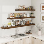 RICHFOCUS Long Floating Shelves for Wall 2Pack|Rustic Brown|40" Lx8 D - Image 5