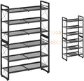 ELYKEN Expandable Shoe Rack for Closet, 6-Tier Metal Black Shoe Organizer by ELYKEN