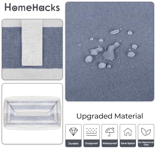 HomeHacks 2 Pack Large Laundry Baskets, Laundry Hampers Bags (Blue 100Lx2) - Image 5