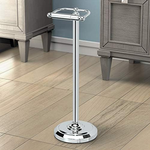Gatco 1436C Toilet Paper Holder Stand, Chrome Finish, Freestanding Bathroom Floor Stand, Pedestal, Weighted Base, 22 Inch - Image 3