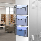 MINDEPOT Magnetic Wall File Organizer, Hanging File Holder, 3 Pack, Black - Image 5