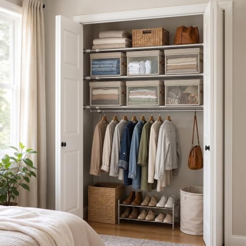 StorageWorks Fabric Storage Bins with Lids, Large Closet Storage Bins - Image 2