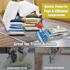 HIBAG Vacuum Storage Bags with Electric Pump, Vacuum Seal Bags for Clothing, Pillows, Blanket Bedding Comforters, 10 pack Large - Image 7