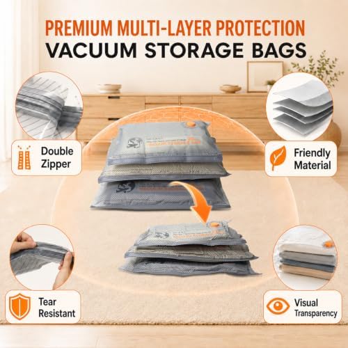 15 Pack Vacuum Storage Bags, 3 Sizes for Clothes Travel & Home Storage - Image 4