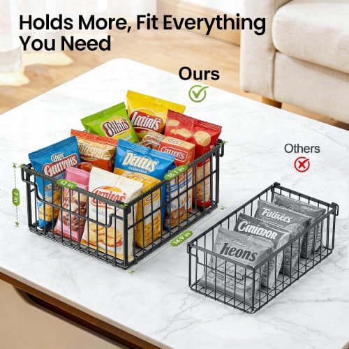 Freezer Organizer Bins, 3 Pack Enlarged Baskets for 5-9 Cu.FT Deep Freezer - Image 2