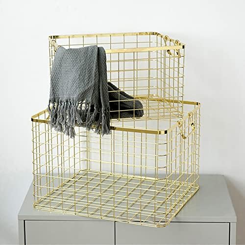 Set of 3 Nested Wire Basket Trays for Storage and Organizing (Gold) - Image 6