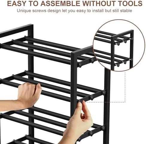 Expandable Shoe Rack, Heavy Duty Metal Shoe Organizer for Closet - Image 5