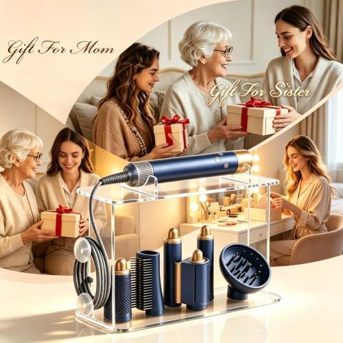 Acrylic Holder and Organizer Compatible with Airwrap of Dyson and Airwrap Attachments, Airwrap Storage Holder Stand, Countertop Airwrap Hair Styler Organizer Compatible with Airwrap Accessories - Image 2