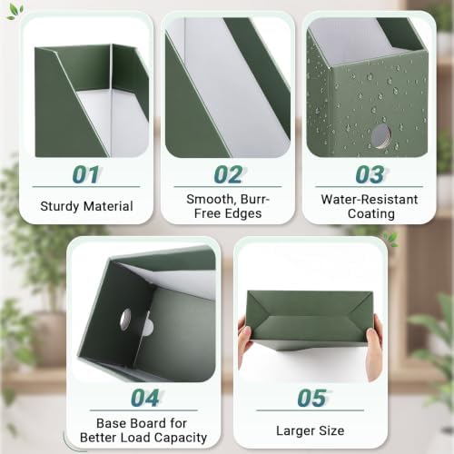 8 Pack Heavy Duty Cardboard Magazine Holder, 9.8"L x 3.9"W x 12.2"H - Image 3