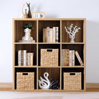 10.5x10.5 Water Hyacinth Storage Baskets, Collapsible Square Wicker Baskets Cube Storage Bins for 11 Inch IKEA Kallax, Set of 3 - Image 2