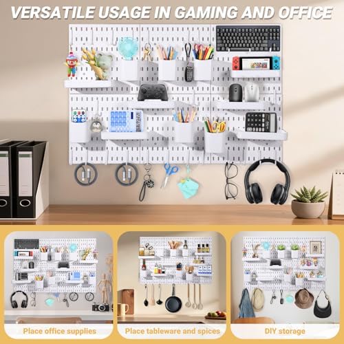 48 PCS Pegboard Wall Organizer Kit, 6 Panels with 42 Hooks and Baskets - Image 3