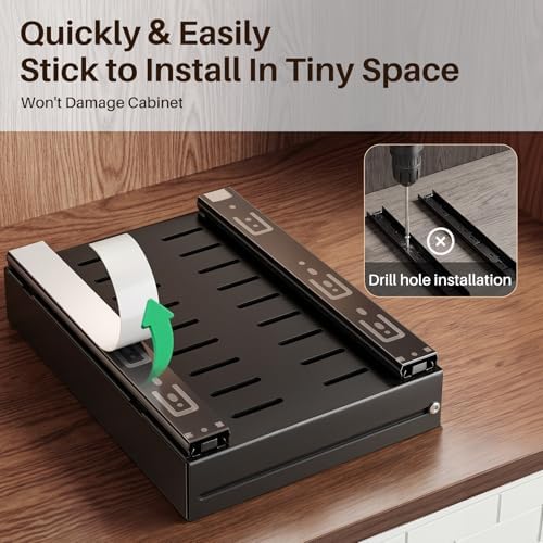 SNTD Pull Out Spice Rack Organizer for Inside Cabinets, Expandable,2-Pack - Image 5