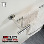 JQK Double Bath Towel Bar, 30 Inch 304 Stainless Steel Thicken 0.8mm Towel Rack for Bathroom, Towel Holder Polished Chrome Wall Mount, Useable Length 27 Inch, TB100L27-CH - Image 6