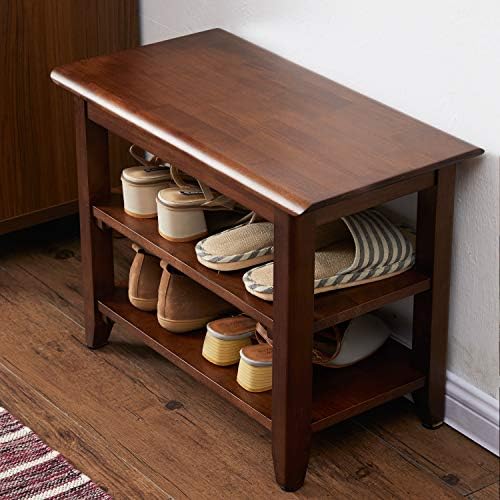 XKZG Shoe Rack Bench Wooden Shoe Storage Bench Entryway Bench, Brown, 23.6" by XKZG