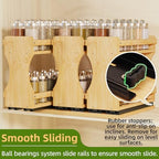 BAMEOS Pull Out Spice Rack Organizer for Cabinet, Bamboo Wide 13.9" Slide Out Seasoning Organizer for Kitchen, No Drill Anti-Tip Ball Bearing Silent Glides, Pantry Cabinet Organizer,Natural - Image 6
