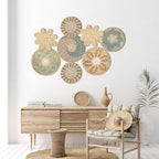 Xuhal 8 Pcs Boho Wall Basket Decor Decorative Bulrush Woven Basket Wall Decor Rustic Farmhouse Hanging Baskets for Kitchen Rustic Home Summer Decorations - Image 6