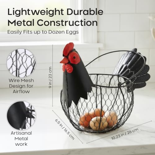 ALKAMI Chicken Egg Basket, Wire Egg Collecting Basket with Handle - Image 3