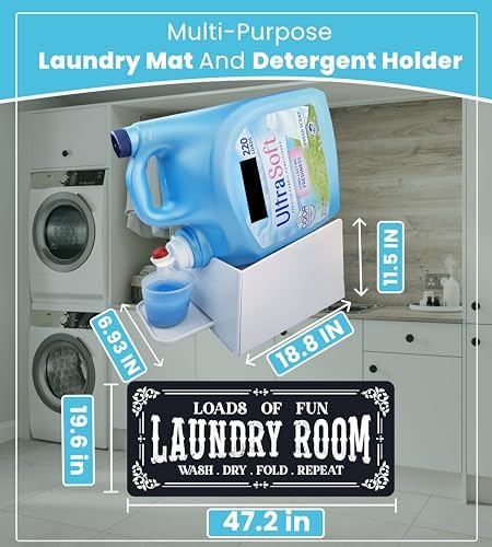 Skywin Laundry Detergent Holder with Laundry Room Rug Runner - Image 2