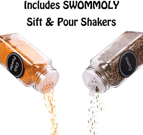 SWOMMOLY Spice Rack Organizer with 36 Spice Jars 4 oz and 396 Spice Labels - Image 5
