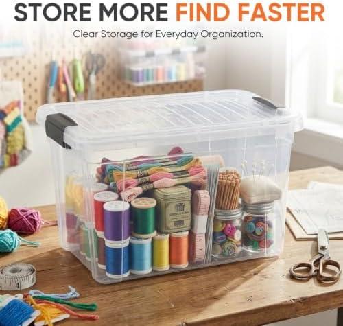 Superio 8.7 Quart Clear Plastic Storage Boxes with Lids, Stackable Organizer Containers, BPA-Free Storage Bins for Home, Office, School & Dorm, 10 Pack - Image 2