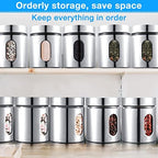 Mimorou 6 Pack 20 oz Stainless Steel Kitchen Canisters with Window, Silver - Image 6