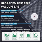MOMODA Sous Vide Cooking Bags - Set of 30 | BPA-Free Reusable Vacuum Seal Bags with Air Valve for Joule and Anova Cookers | Freezer Safe Vacuum Food Storage Bags with Upgraded Compact Vacuum Sealer - Image 4