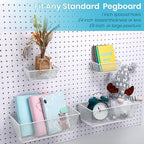 Sieral 4 Pcs Metal Pegboard Baskets Wire Organizer, Small, Large, White - Image 2