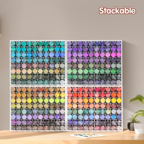 Krafetto 2 Pack 80-Grid Paint Organizer for 2 Oz Bottles, Wall Mount - Image 6