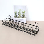 4 Pcs Metal Grid Wall Baskets with Hooks 15.75 x 3.94 x 1.97 Inch Hanging Wire Basket Organizer Wall Mounted Storage Shelves for Kitchen Bathroom Office Home Organizing Display, Black - Image 6