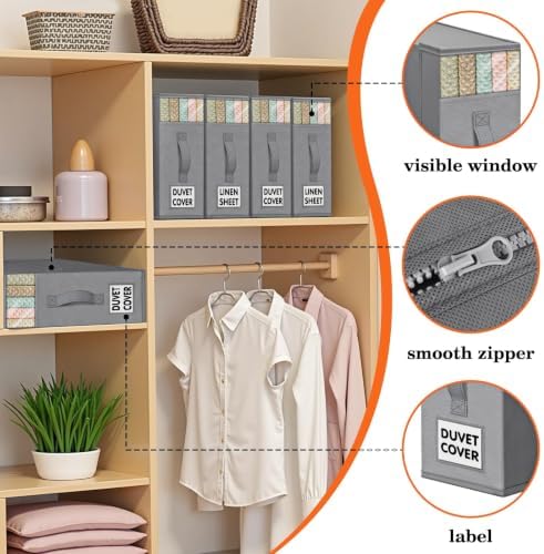 WOWBOX Bed Sheet Organizers and Storage,Closet Organizer Under Bed Storage - Image 2