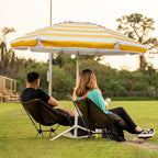 AMMSUN Shade Umbrella, Premium Portable Umbrella with Stand, 6.5ft Lightweight Free Standing Canopy for Sporting Games, Adjustable Instant Sun Protection and Easy to Carry, Stripe Yellow - Image 2