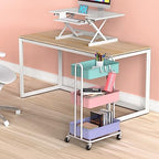 Simple Houseware 3-Tier Heavy Duty Metal Utility Rolling Cart, Multicolor - Image 2