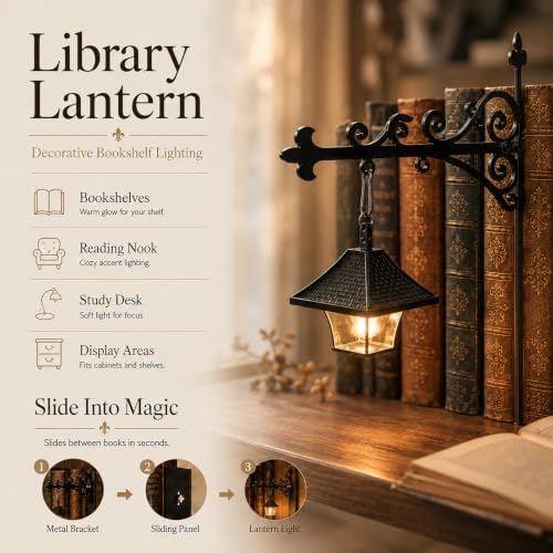 3-Pack Library Lantern Mini Bookshelf Lamp (Chandelier Style) - Image 5