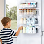 Mystozer Magnetic Spice Rack for Refrigerator Clear, 4 Pack - Image 6