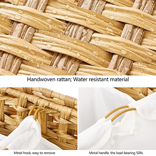 Laundry Hamper with 3 Removable Liner Bags, 132L Laundry Sorter with Lid - Image 6