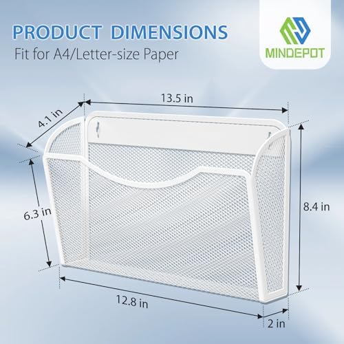 MINDEPOT Wall File Organizer, Hanging Wall File Holder, 6 Pack, Black - Image 2