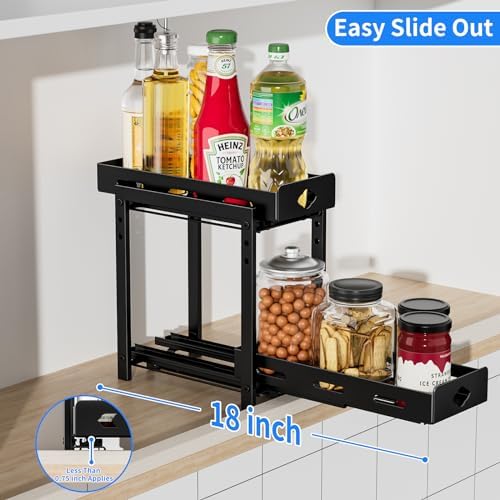 BOIVSHI Pull Out Spice Rack, Cabinet Spice Organizer, 5.3''Wx10.8''Dx9.2''H - Image 4