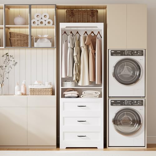IRONCK Freestanding Closet System with Adjustable Shelves & 3 Drawers - Image 2