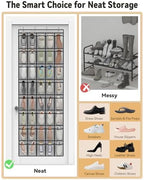dodowin Over Door Shoe Organizers, 2 Pack, 40 Pockets Each, Gray Rack - Image 6