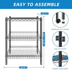 Guan River 3 Tier Wire Basket Shelf,Black,23.23" L x 13.11" W x 32.28" H - Image 3