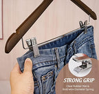 Wooden Clothes Hangers with Clips, 16Pack Wood Skirt Hangers with Clips, High-Grade Selected Walnut Wood Hangers with Sturdy Metal Clips for Pants, Suit, Heavy Winter Coat, Jacket, Formal Dress - Image 6