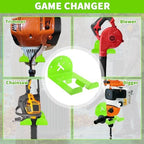 Upgraded Trimmer Rack Wall Mount - 8" Heavy Duty Weed Eater Hanger for Garage Wall, Garden Power Tool Holder Organizer Hooks for Grass Trimmer, Hedge Trimmer, Leaf Blower and Chainsaw, Green, 4 Pack - Image 2
