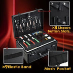 Yueieoun Barber Case 6 Clippers Sliding Tray, Profesional Barbers Briefcase Tool Case, Barber Cases for Clippers and Supplies, Hair Scissors Trimmer Organizer, Salon Hair Grooming Hard Travel Suitcase - Image 3